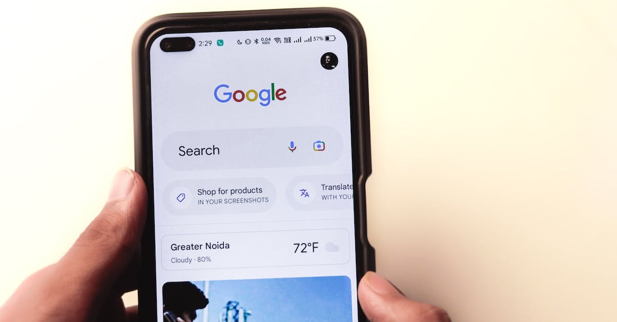 Men typing in the Google search engine from realme 6 pro. "Google" is the number one search web.